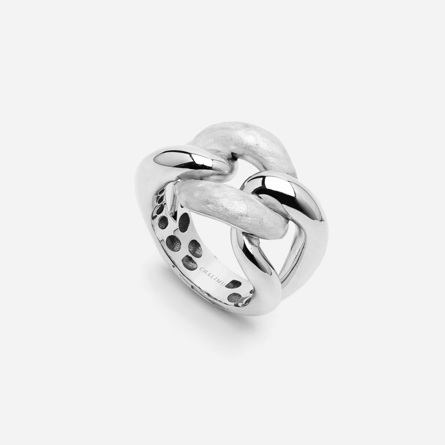 Les Liens Infinies - White Gold Ring With Mother Pearl