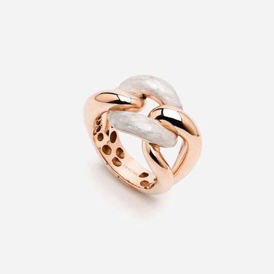 Les Liens Infinies - Rose Gold Ring With Mother Pearl