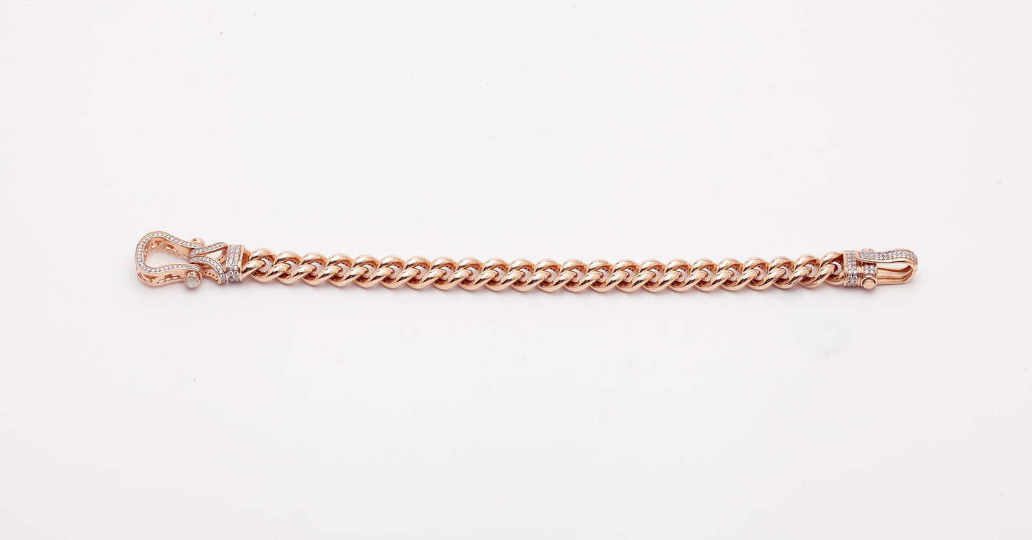 Hook 10mm Rose Gold Bracelet With Stone