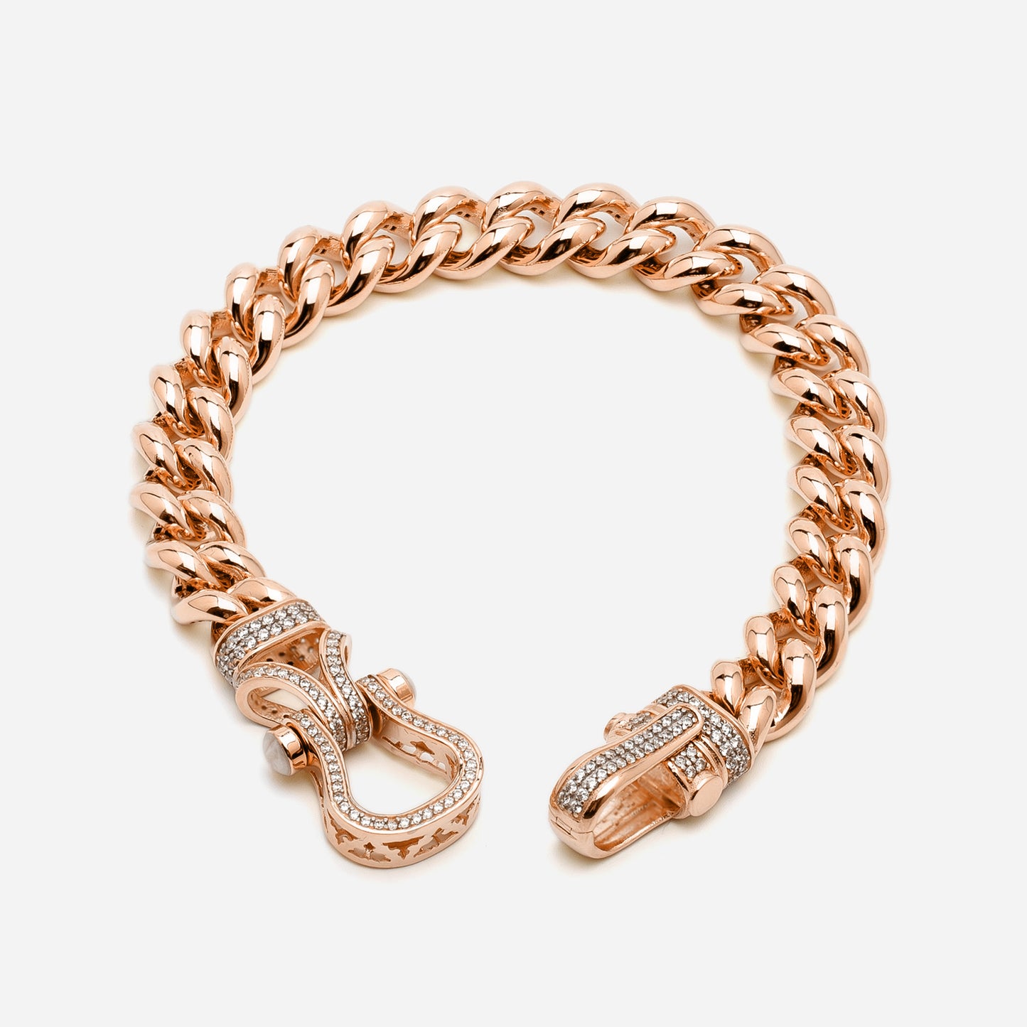 Hook 10mm Rose Gold Bracelet With Stone