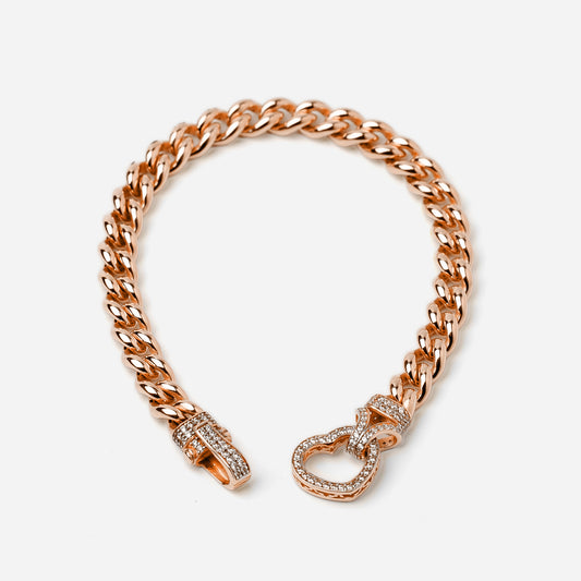 Love 7mm Rose Gold Bracelet With Stone