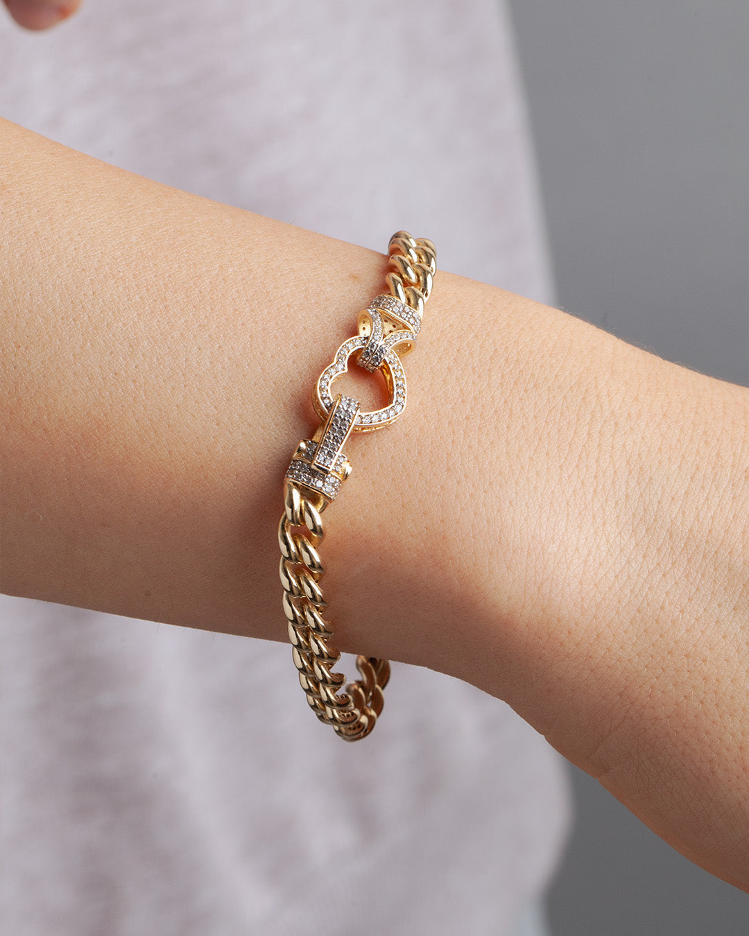 Love 7mm Rose Gold Bracelet With Stone