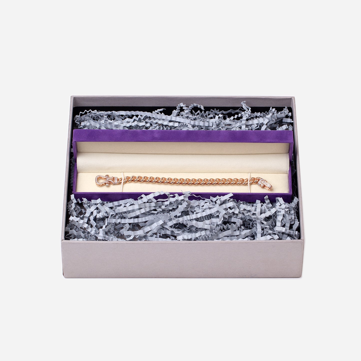 Hook 7mm White Gold Bracelet With Stone