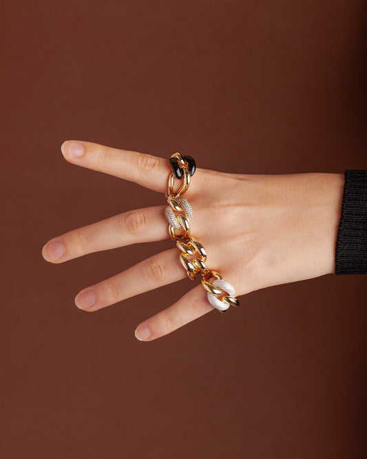 Les Liens Infinies - Gold Ring With Mother Pearl