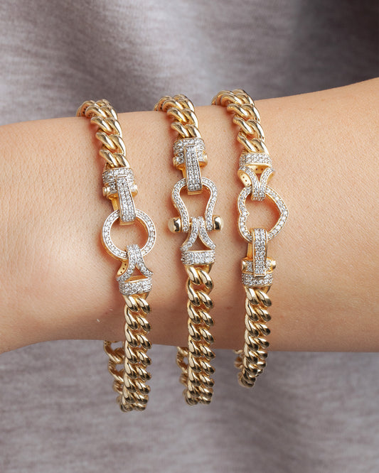 Hook 7mm White Gold Bracelet