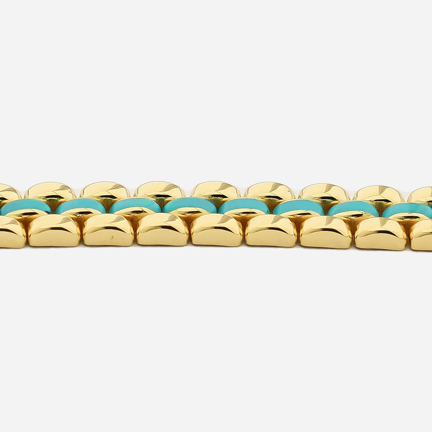 Lorenzo 9MM 14K  Gold Bracelet With Blue Enamel