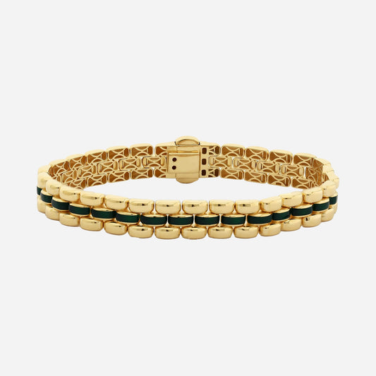 Le Lien Royal - Yeşil Mineli Sarı Altın Bileklik