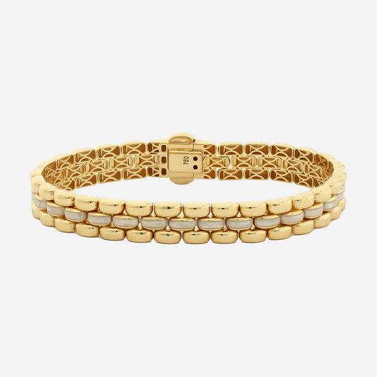 Lorenzo 9MM 14K  Gold Bracelet With Pearl Enamel