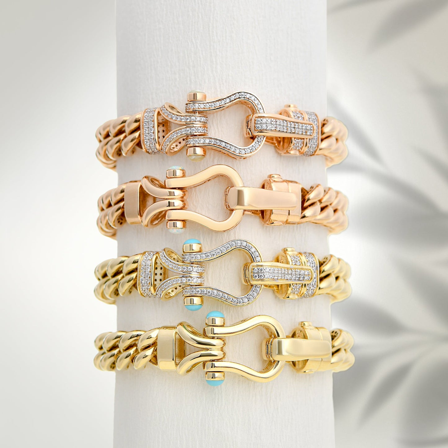 Hook 10mm Rose Gold Bracelet With Stone