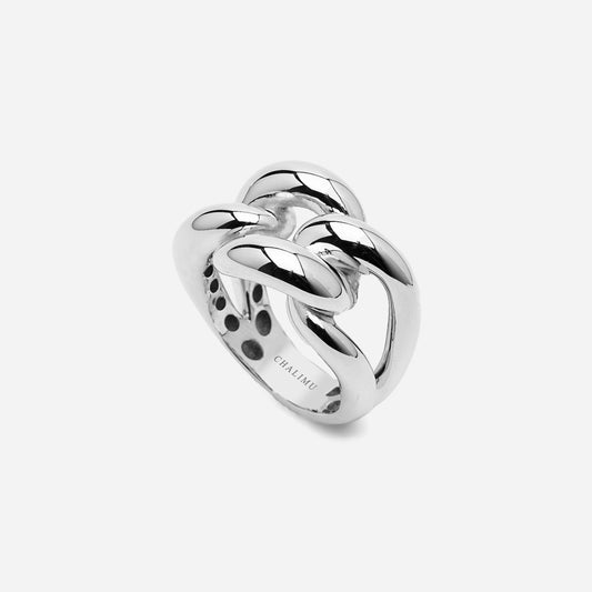 Ricardo Large White Gold Ring