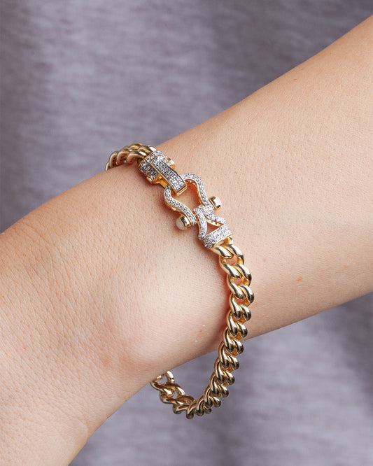 Liens de Grâce - Gold Bracelet With Stone