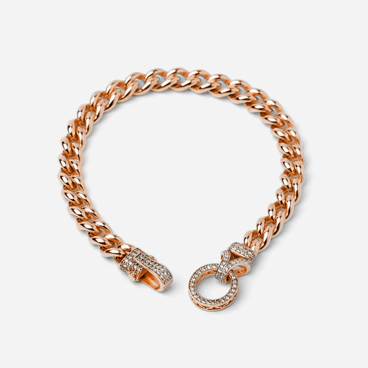 Circle 7mm Rose Gold Bracelet With Stone