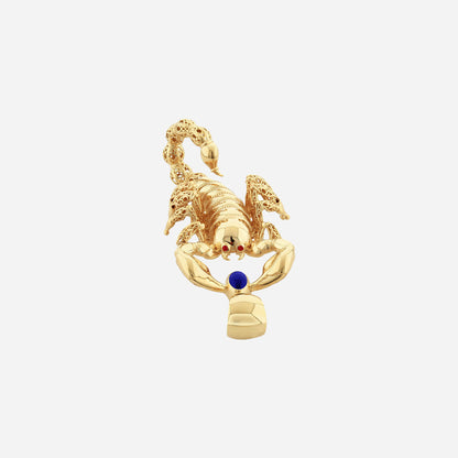 Fauna Scorpio 14K Gold Pendant With Saphire Color Enemel