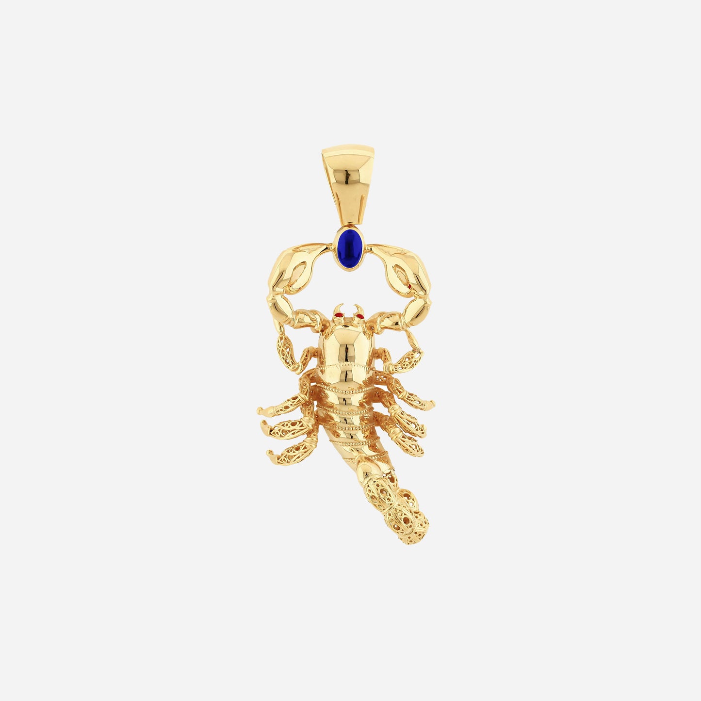 Fauna Scorpio 14K Gold Pendant With Saphire Color Enemel