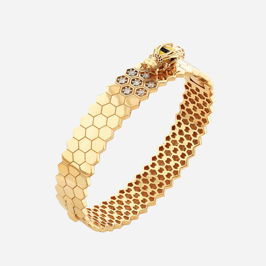 Fauna, Honey Comb 14K Gold Bracelet