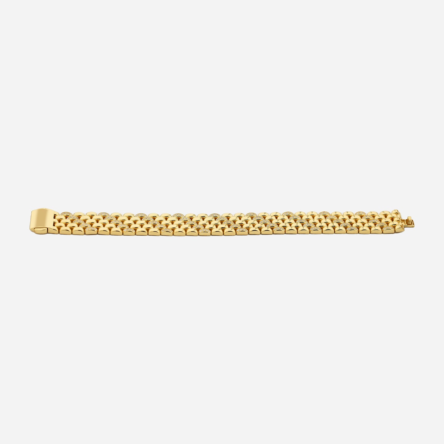 Lorenzo 14MM 14K Gold Bracelet With Stone