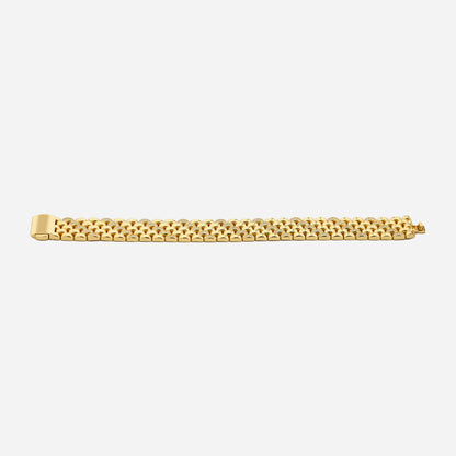 Lorenzo 14MM 14K Gold Bracelet With Stone