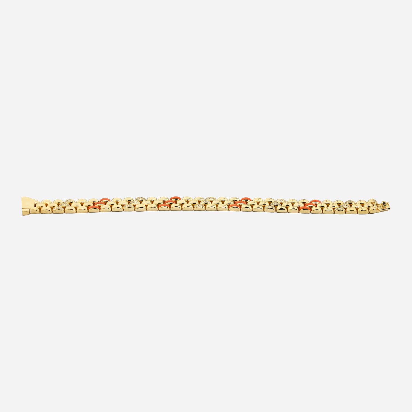 Bracelet CHALIMU 9MM 14K avec émail orange et pierre précieuse