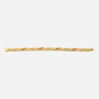 Bracelet CHALIMU 9MM 14K avec émail orange et pierre précieuse