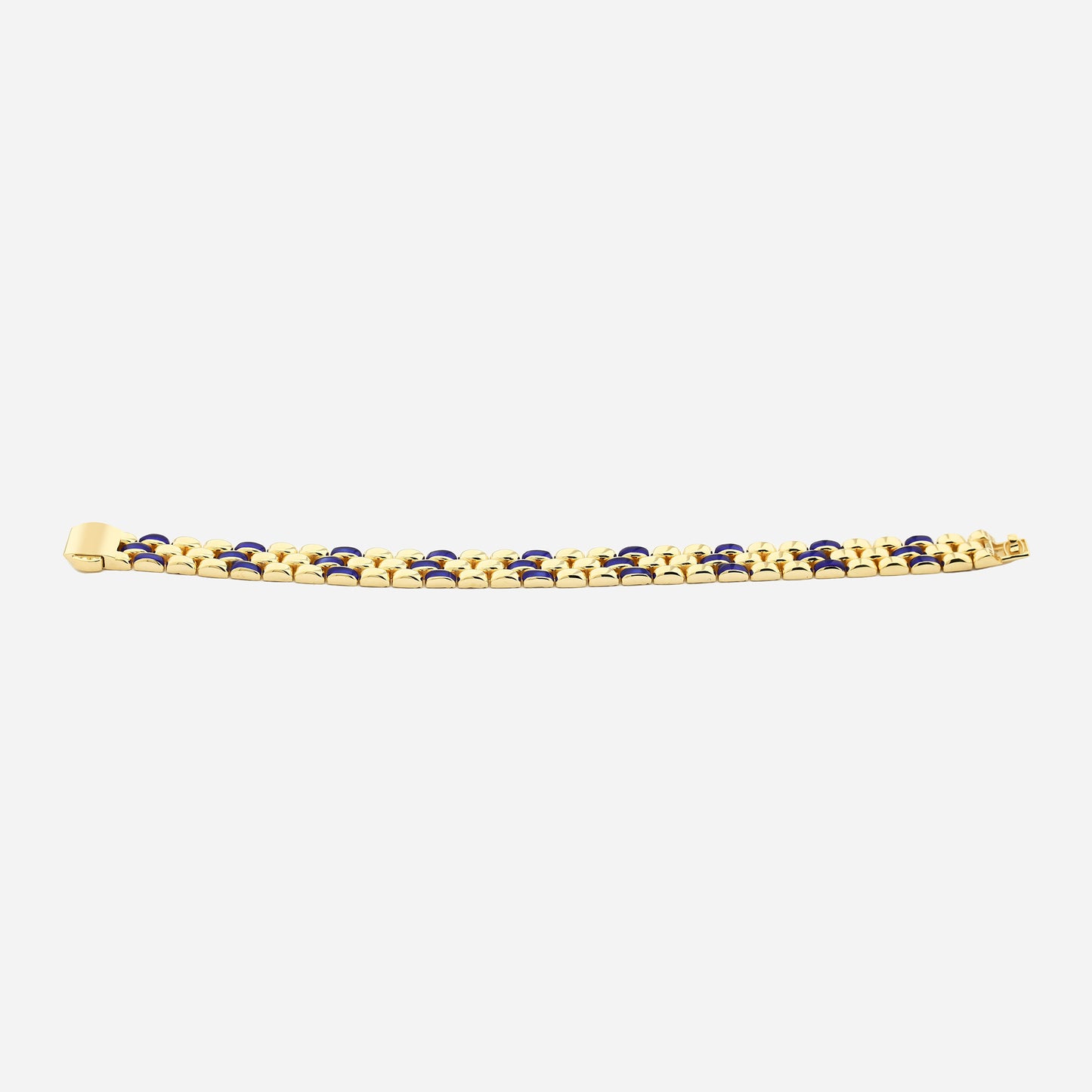 Bracelet CHALIMU en or 14 carats 9 mm avec émail bleu profond