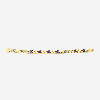 Bracelet CHALIMU en or 14 carats 9 mm avec émail bleu profond