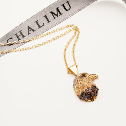 Fauna, Eagle 14K Gold Necklace with Chain